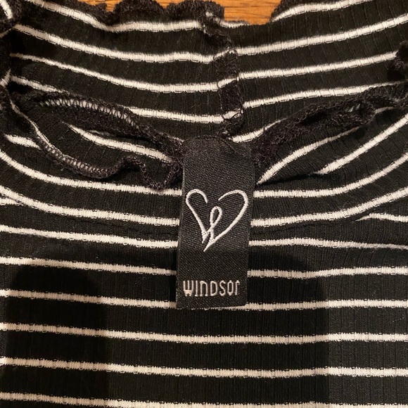 Black & White Striped Mock Neck - Picture 3 of 5